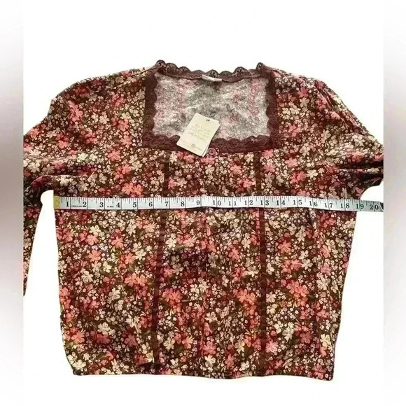 New with Tags Self ❤️E‎ Junior Lace-Trimmed Square-Neck Crop Top - Picture 4 of 11